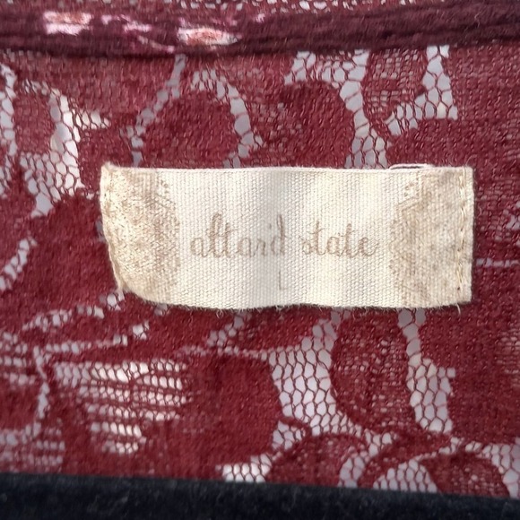 Large ALTARD STATE Flowy Top Blouse Lace Tassels floral Ruffled sleeve flower - Picture 7 of 11